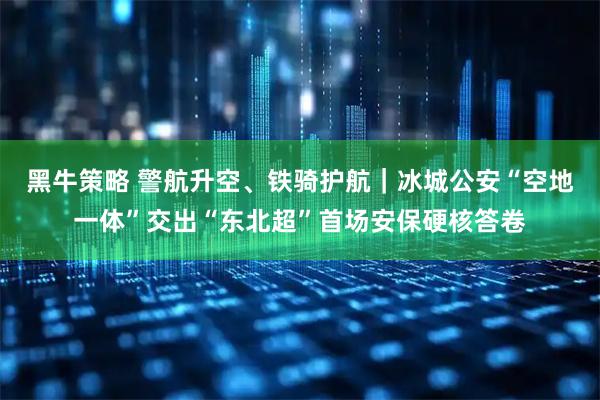 黑牛策略 警航升空、铁骑护航｜冰城公安“空地一体”交出“东北超”首场安保硬核答卷