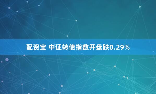 配资宝 中证转债指数开盘跌0.29%