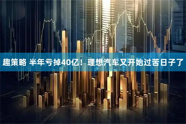 趣策略 半年亏掉40亿！理想汽车又开始过苦日子了